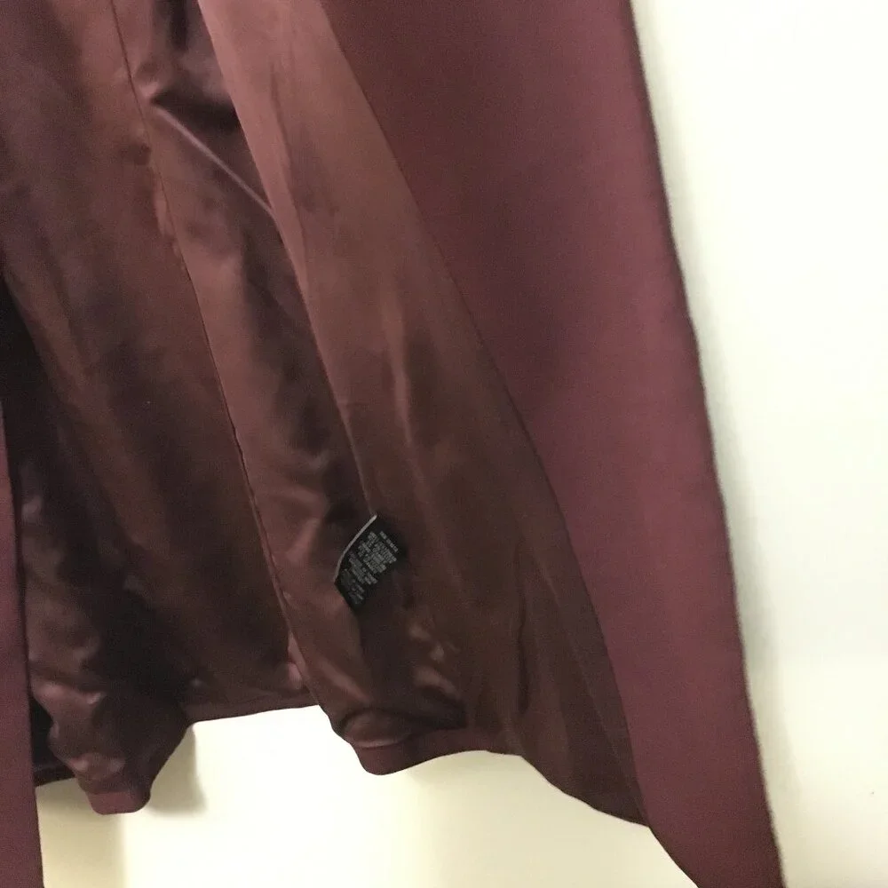 Le Château Long Burgundy Open Front Blazer Cardigan Jacket Size XXS - Picture 7 of 15
